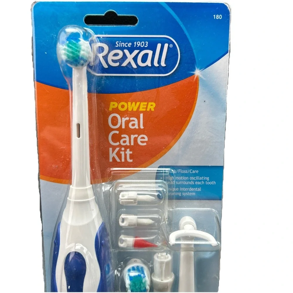Sealed Rexall Power Oral Care Kit Toothbrush Remove Plaque Strengthen‎ Gums New